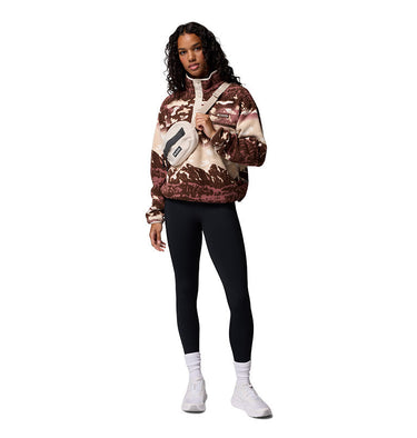 Women's Helvetia II Printed Cropped Half Snap Fleece Pullover