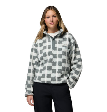 Women's Helvetia II Printed Cropped Half Snap Fleece Sweatshirt